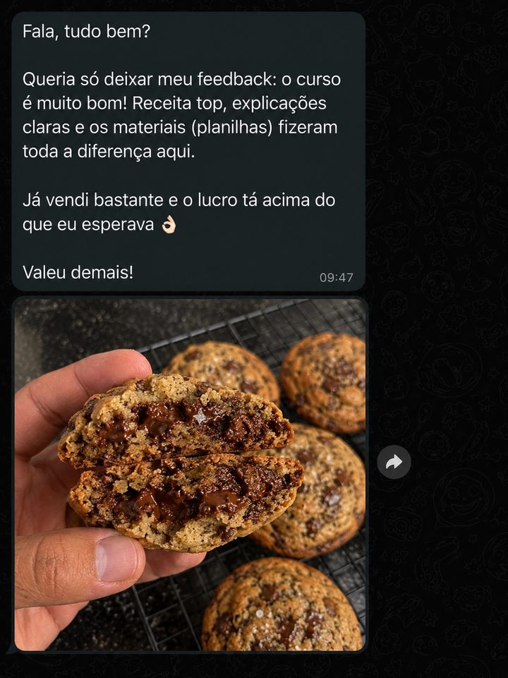 Depoimento de aluno no WhatsApp