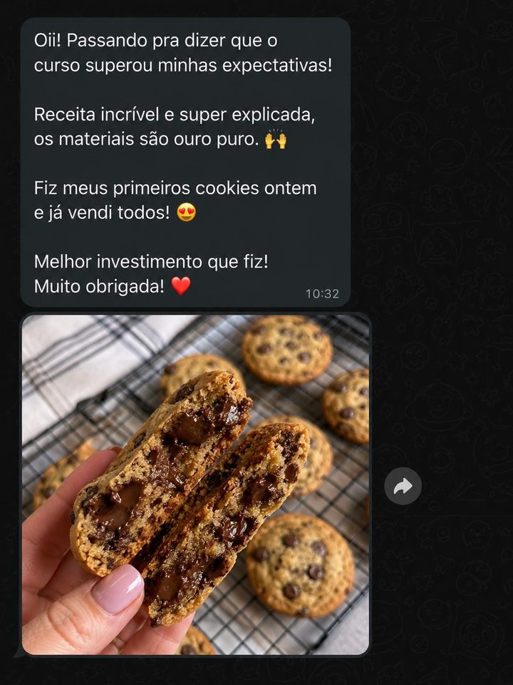 Depoimento de aluno no WhatsApp
