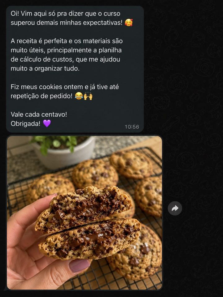 Depoimento de aluno no WhatsApp